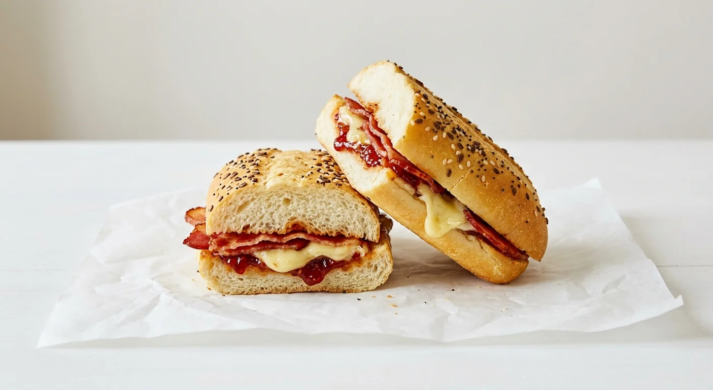 Costa Brie, Bacon & Chilli Jam Panini, seeded panini filled with bacon, chilli jam and melted brie, cut in half, nutrition and calories