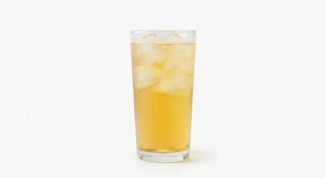 LEON Passionfruit Lemon Iced Tea (Regular), passionfruit and lemon iced tea over ice in a tall glass, nutrition and calories