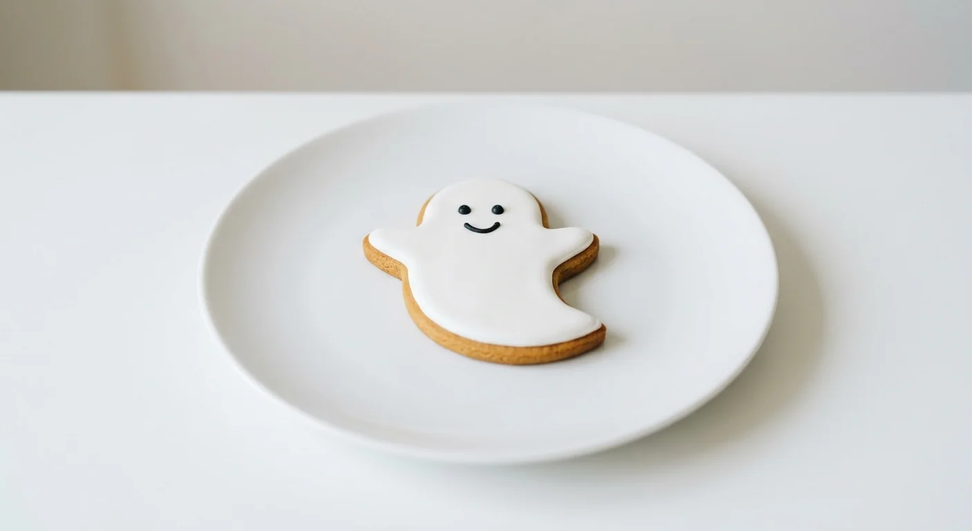Costa Iced Ghost Gingerbread Biscuit, ghost-shaped gingerbread biscuit with white icing and a smiling face on a white plate, nutrition and calories