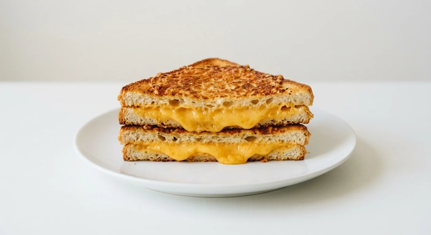 Costa Cheese Triangles, cheese toastie cut into stacked triangles with melted cheddar on a white plate, nutrition and calories