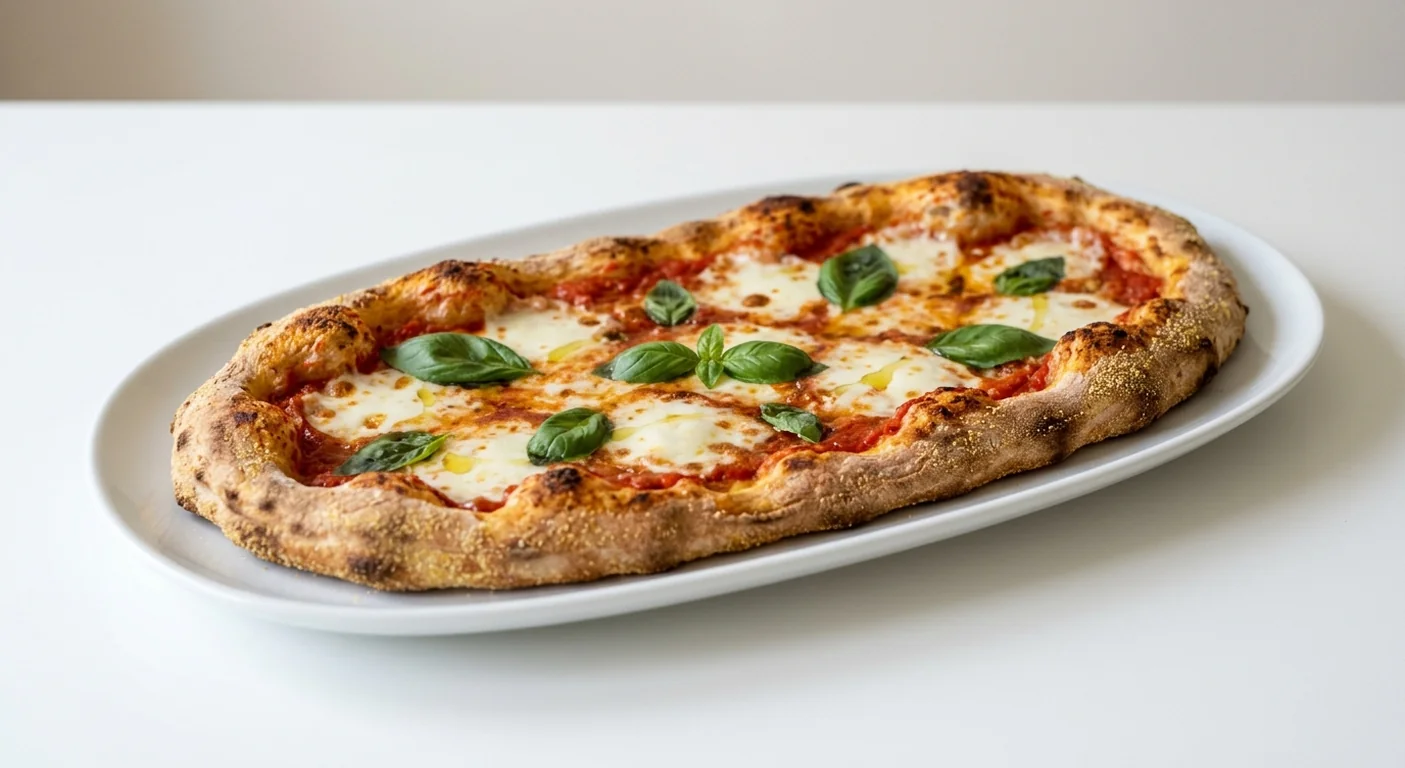 Zizzi Rustica Margherita, long oval hand-stretched pizza with tomato, mozzarella and basil, nutrition and calories