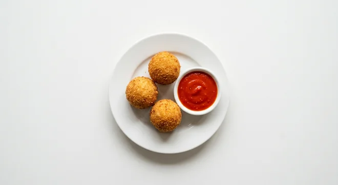 Zizzi Mozzarella Arancini, three golden crumbed risotto balls with a red Calabrese dip, nutrition and calories