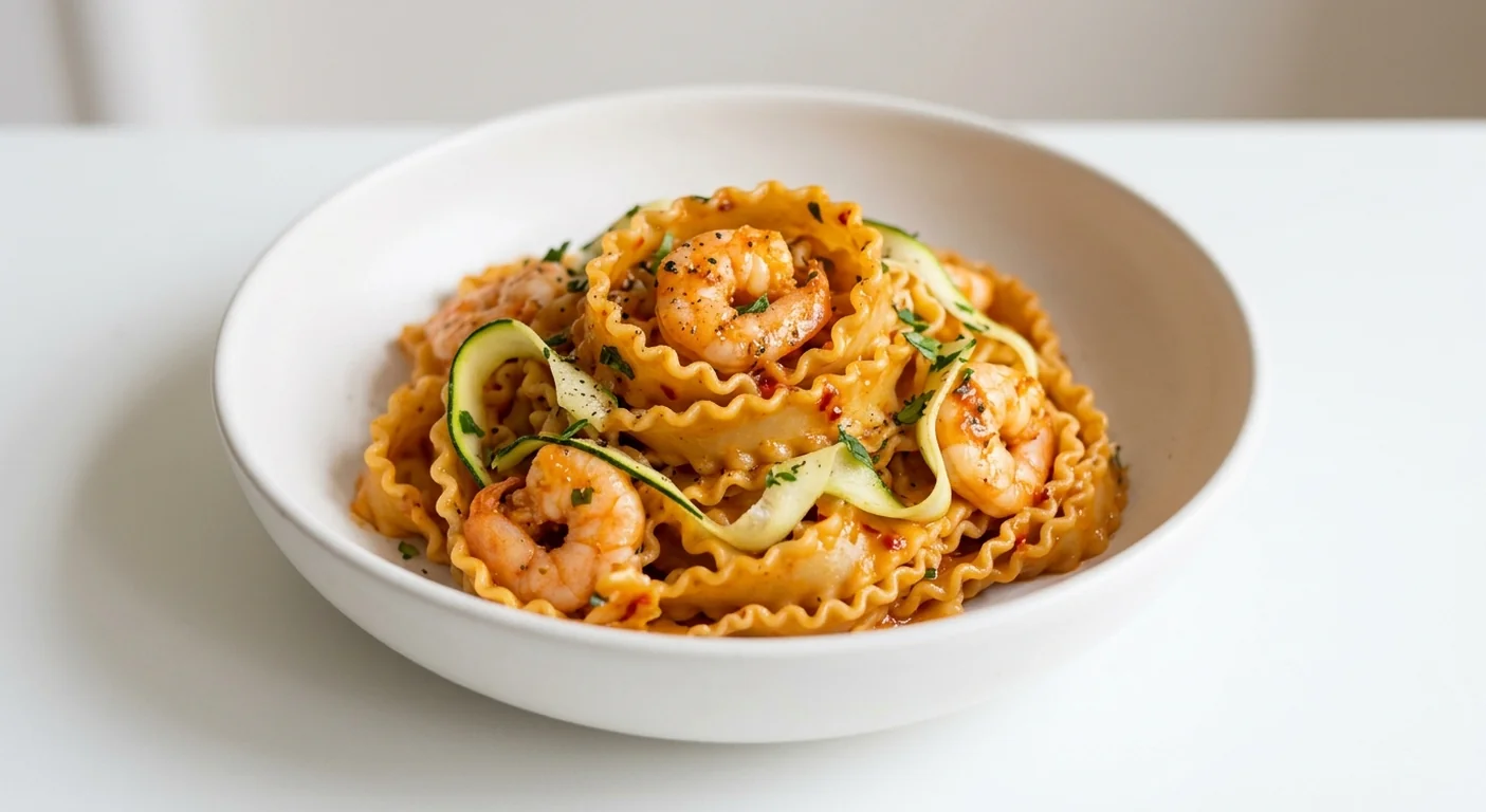 Zizzi Chilli King Prawn, ruffled mafaldine pasta with king prawns, courgette ribbons and a chilli seafood bisque, nutrition and calories