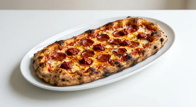 Zizzi Rustica Hot Honey Pepperoni, long oval pizza with pepperoni, 'nduja, mozzarella and hot honey, nutrition and calories