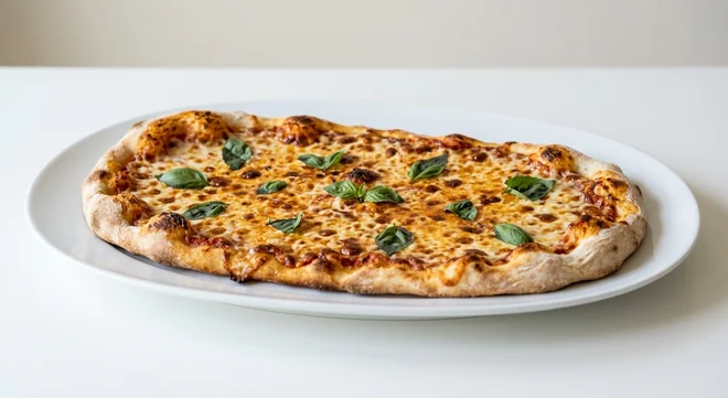 Zizzi Rustica Double Cheese Margherita, long oval pizza with tomato and a double layer of melted mozzarella, nutrition and calories