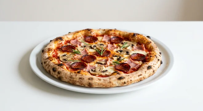 Zizzi Classic Pepperoni Campagna, round pizza with pepperoni, ham, mushrooms and mozzarella, nutrition and calories