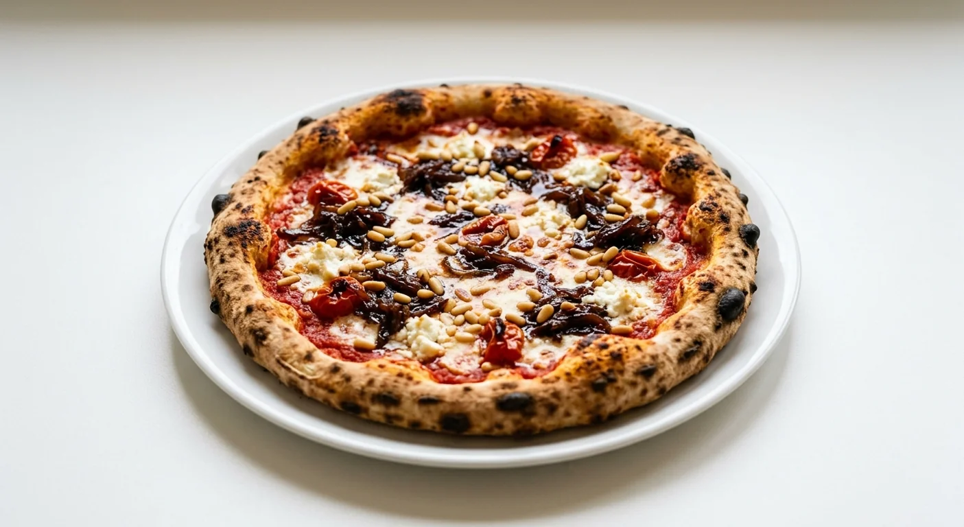Zizzi Classic Pinoli, round pizza with goat's cheese, caramelised balsamic onions, sunblush tomatoes and pine nuts, nutrition and calories