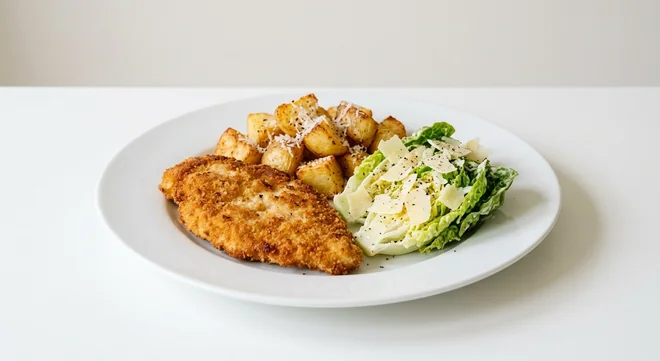 Zizzi Pollo Milanese, breadcrumbed chicken breast with crispy potatoes and Caesar salad, nutrition and calories