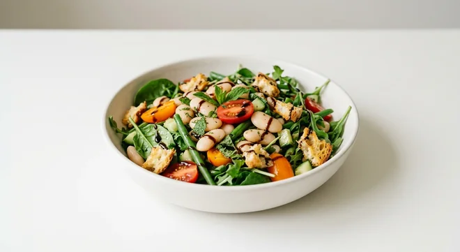 Zizzi Butter Bean Salad, butter beans with baby plum tomatoes, green beans, spinach, cucumber, mint, rocket and dough crusts, nutrition and calories