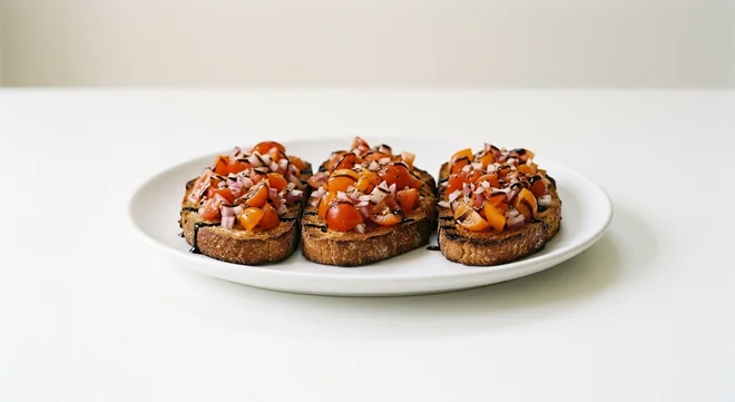 Zizzi Bruschetta Classica, freshly baked bread topped with red and orange baby plum tomatoes, red onion and balsamic, nutrition and calories