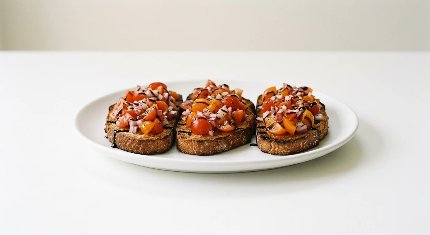 Zizzi Bruschetta Classica, freshly baked bread topped with red and orange baby plum tomatoes, red onion and balsamic, nutrition and calories
