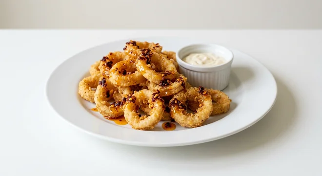 Zizzi Crispy Chilli Calamari (Large), large portion of crispy squid with hot honey, crispy chilli oil and garlic aioli, nutrition and calories