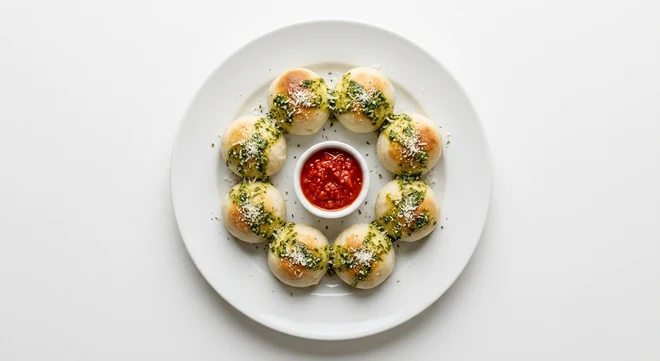 Pizza Express Loaded Pesto Dough Balls, eight dough balls tossed in basil pesto and hard cheese around a spicy tomato dip, nutrition and calories