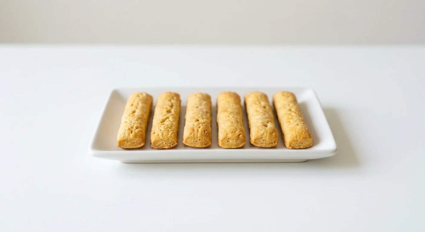Pizza Express Dough Sticks, six golden baked dough sticks on a white plate, nutrition and calories