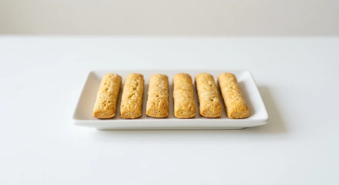 Pizza Express Dough Sticks, six golden baked dough sticks on a white plate, nutrition and calories