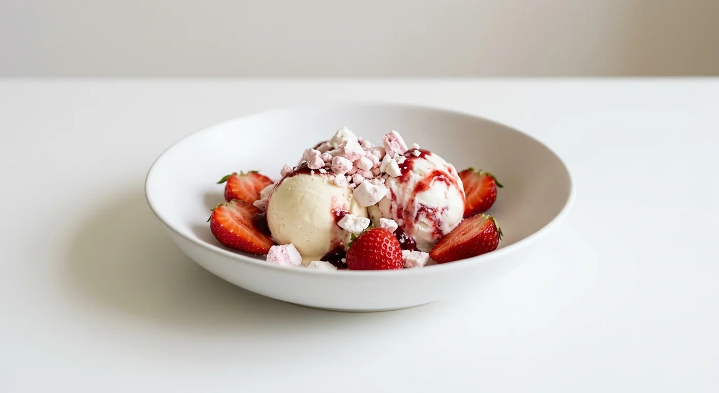 Zizzi Candy Floss Dolce, panna cotta and wild strawberry gelato with fresh strawberries, pink meringue and berry coulis, nutrition and calories