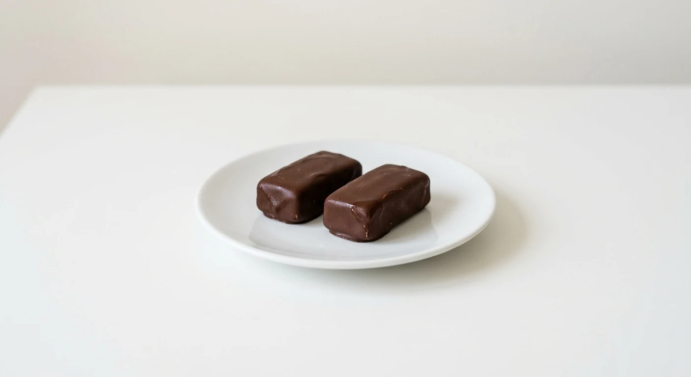 Pizza Express Dolcetti Choc Ice Bites, two mini chocolate-coated choc ices on a white plate, nutrition and calories