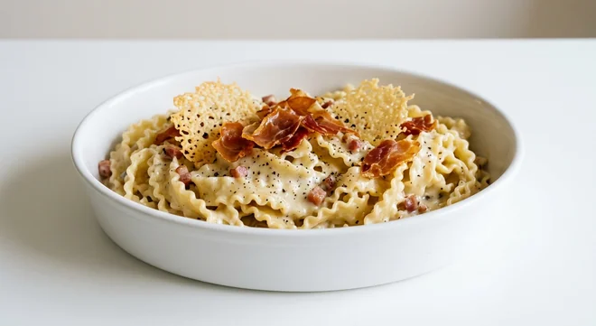 Zizzi Truffle Carbonara Sharepan, large sharing dish of ruffled mafaldine pasta in a four cheese truffle sauce with pancetta, crispy prosciutto and cheese crisps, nutrition and calories