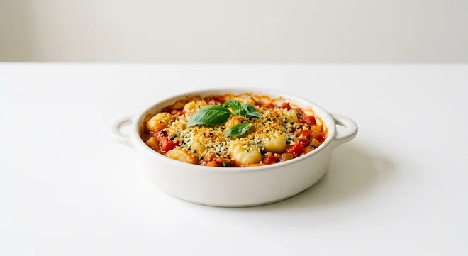 Zizzi Vegan Baked Gnocchi, baked gnocchi in rich tomato sauce with a golden crumb top, nutrition and calories