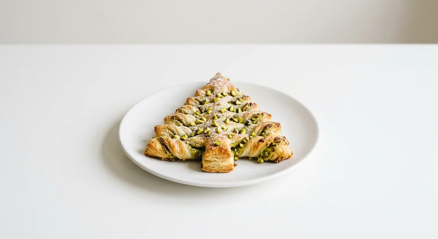 Zizzi Pistachio Christmas Tree, tree-shaped twisted pastry with pistachio cream and chopped pistachios, nutrition and calories