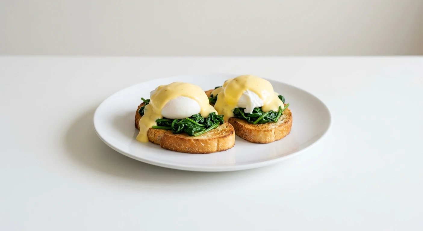 Pizza Express Eggs Florentine, two poached eggs with spinach and hollandaise on baked bruschetta, nutrition and calories