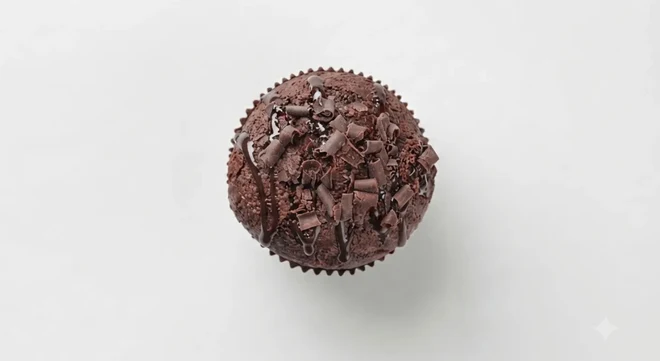 Greggs Triple Chocolate Muffin, chocolate muffin topped with chocolate curls, nutrition and calories