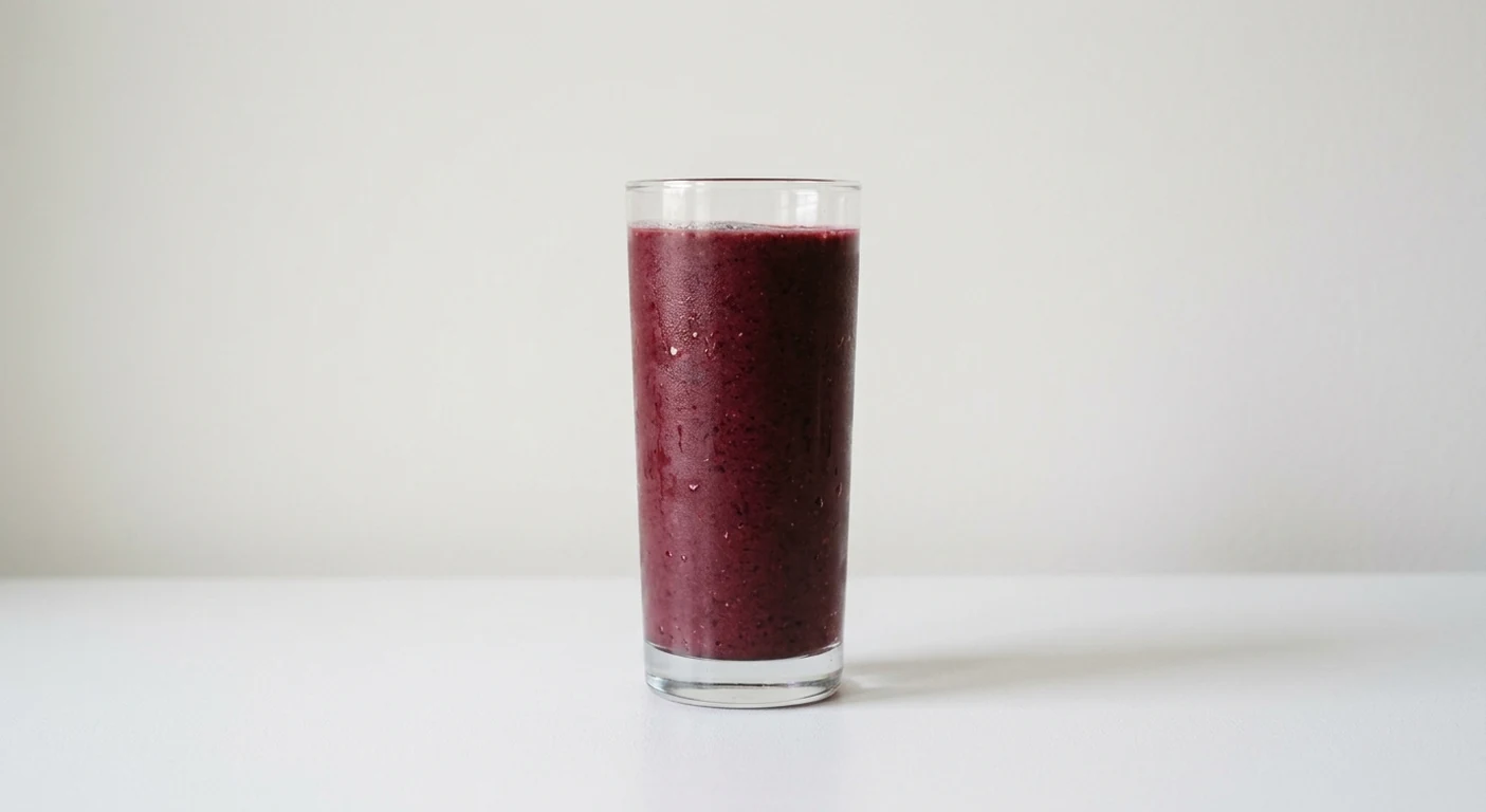 Pizza Express Berry Berry Nice Smoothie, blackberry, raspberry and strawberry smoothie in a tall glass, nutrition and calories