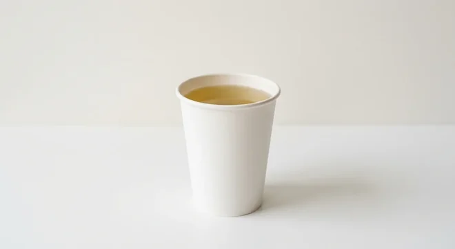Greggs Peppermint Tea, peppermint tea in a plain white paper cup, nutrition and calories