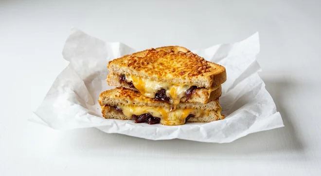 Caffè Nero Four Cheese and Balsamic Onion Chutney Tostati Melt, toasted sandwich with grilled cheese top, melted cheeses and red onion chutney, nutrition and calories