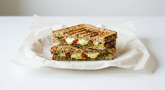 Caffè Nero Gluten Free Mozzarella, Tomato & Pesto Tostati, toasted gluten free seeded bread with mozzarella, roasted tomato and green pesto, nutrition and calories