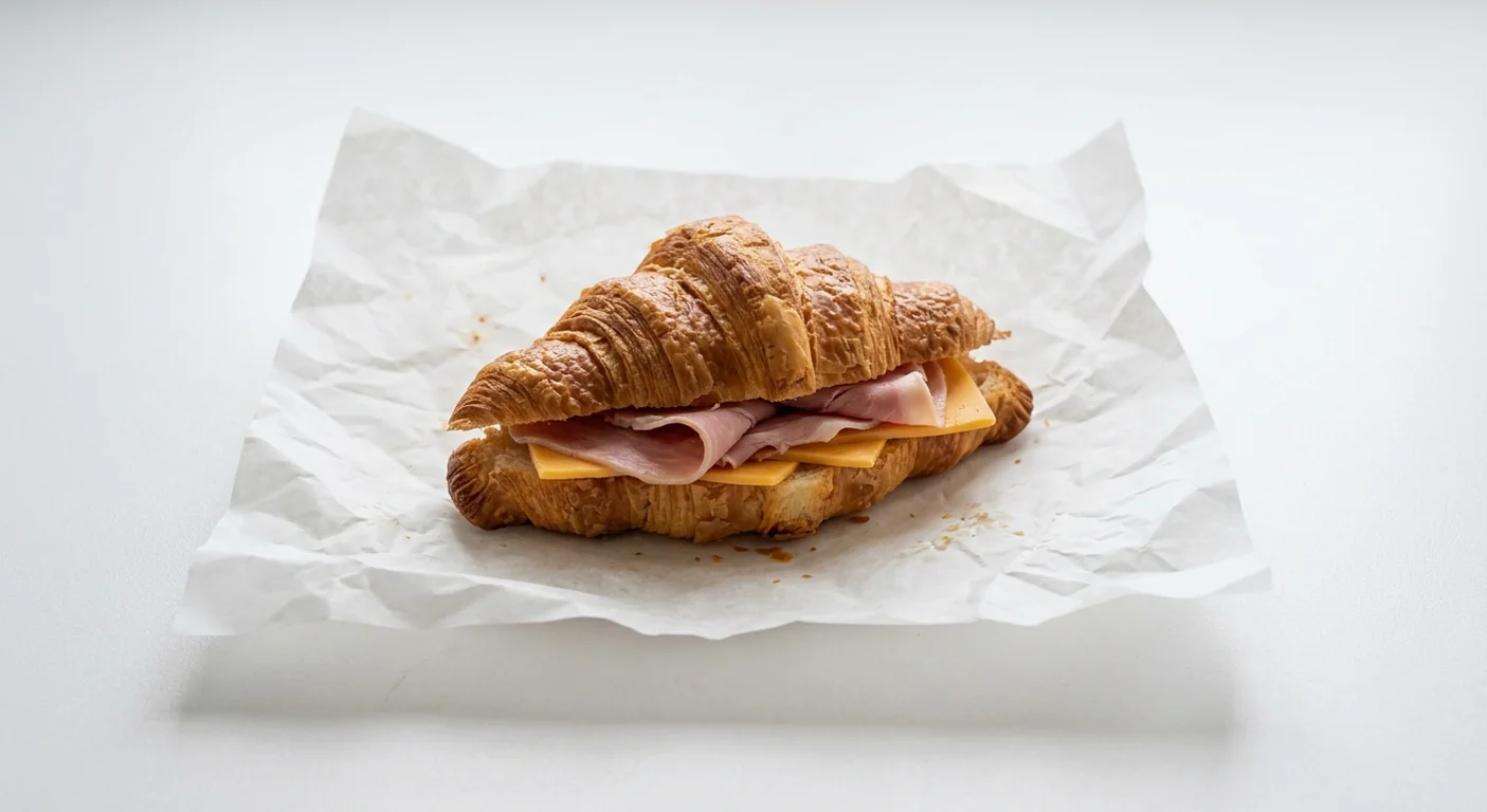 Caffè Nero Ham & Cheese Croissant, butter croissant filled with sliced ham and cheddar, nutrition and calories