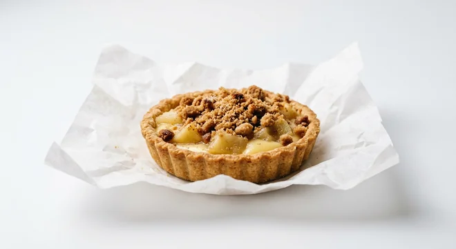 Caffè Nero Apple Crumble & Custard Tart, vegan tart with Bramley apple, plant-based custard and speculoos crumble, nutrition and calories