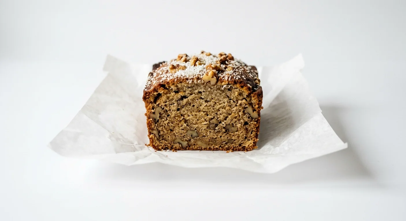 Caffè Nero Banana & Walnut Loaf Cake, slice of banana loaf cake with walnuts and coconut, nutrition and calories