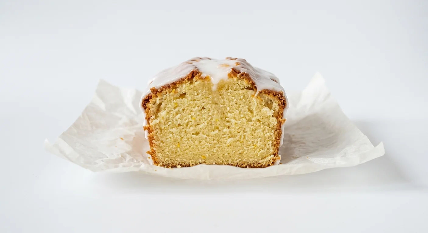 Caffè Nero Lemon Drizzle Loaf Cake, slice of lemon sponge loaf with white lemon icing, nutrition and calories