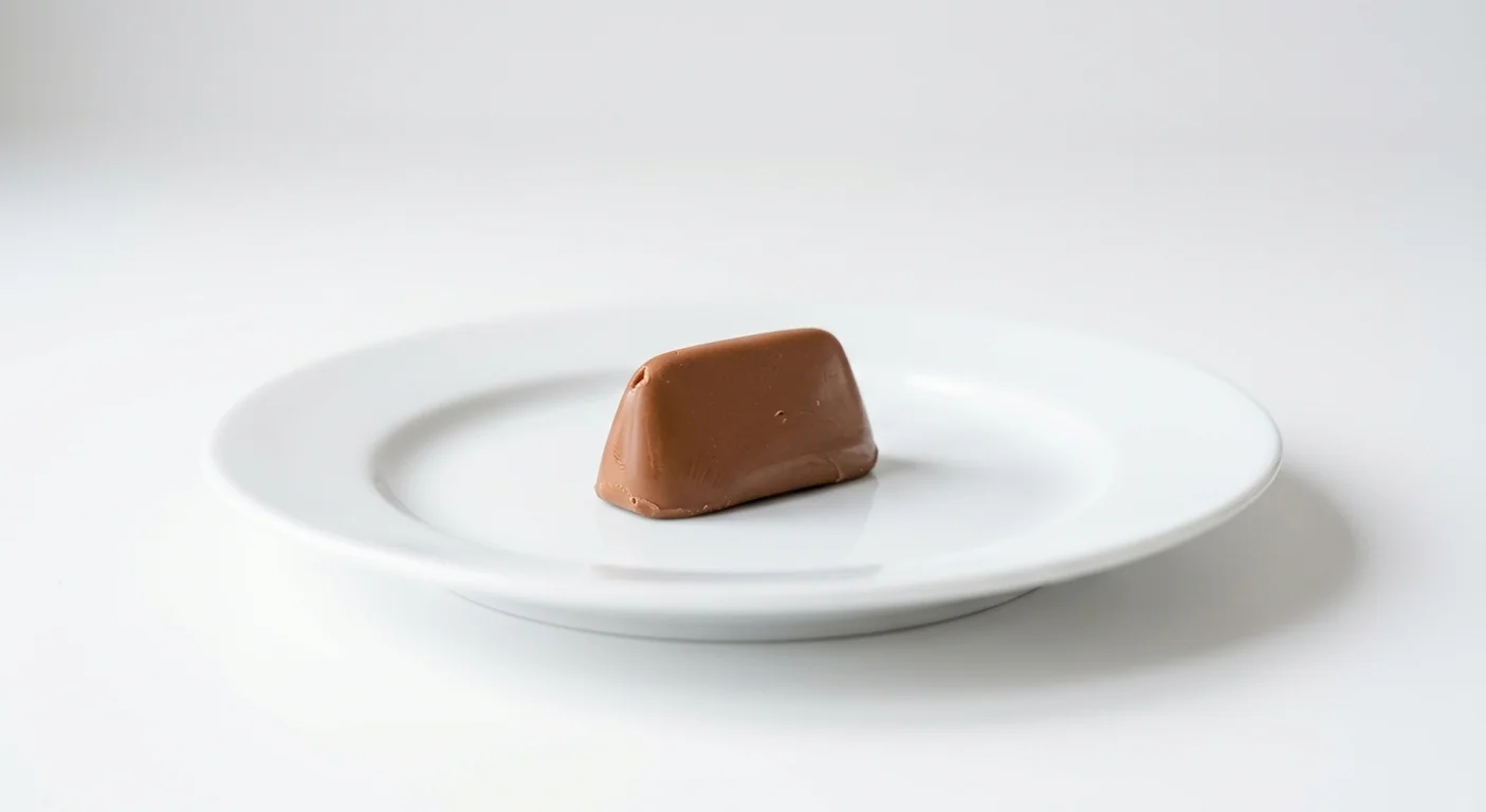 Caffè Nero Gianduja Chocolate, single hazelnut gianduiotto chocolate on a white plate, nutrition and calories