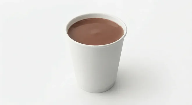 Caffè Nero Hot Chocolate (Regular, Oat Milk), hot chocolate in a plain white paper cup, nutrition and calories