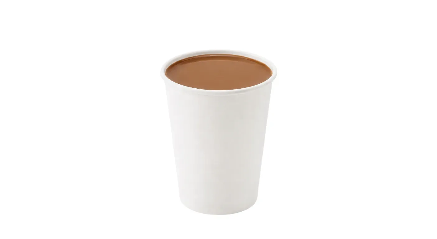Caffè Nero Kids Hot Chocolate, small hot chocolate in a plain white paper cup, nutrition and calories