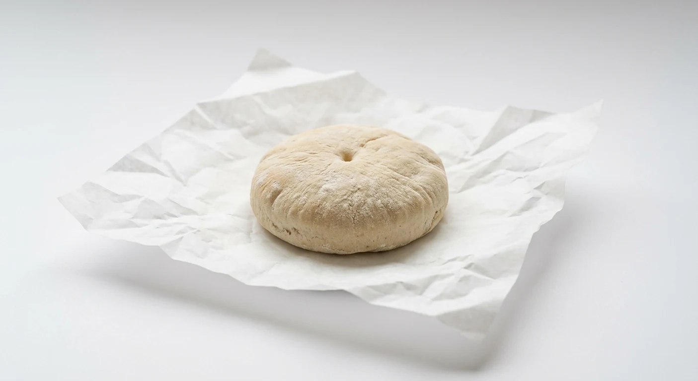 Greggs Stottie, small round flat stottie bun on white paper, nutrition and calories