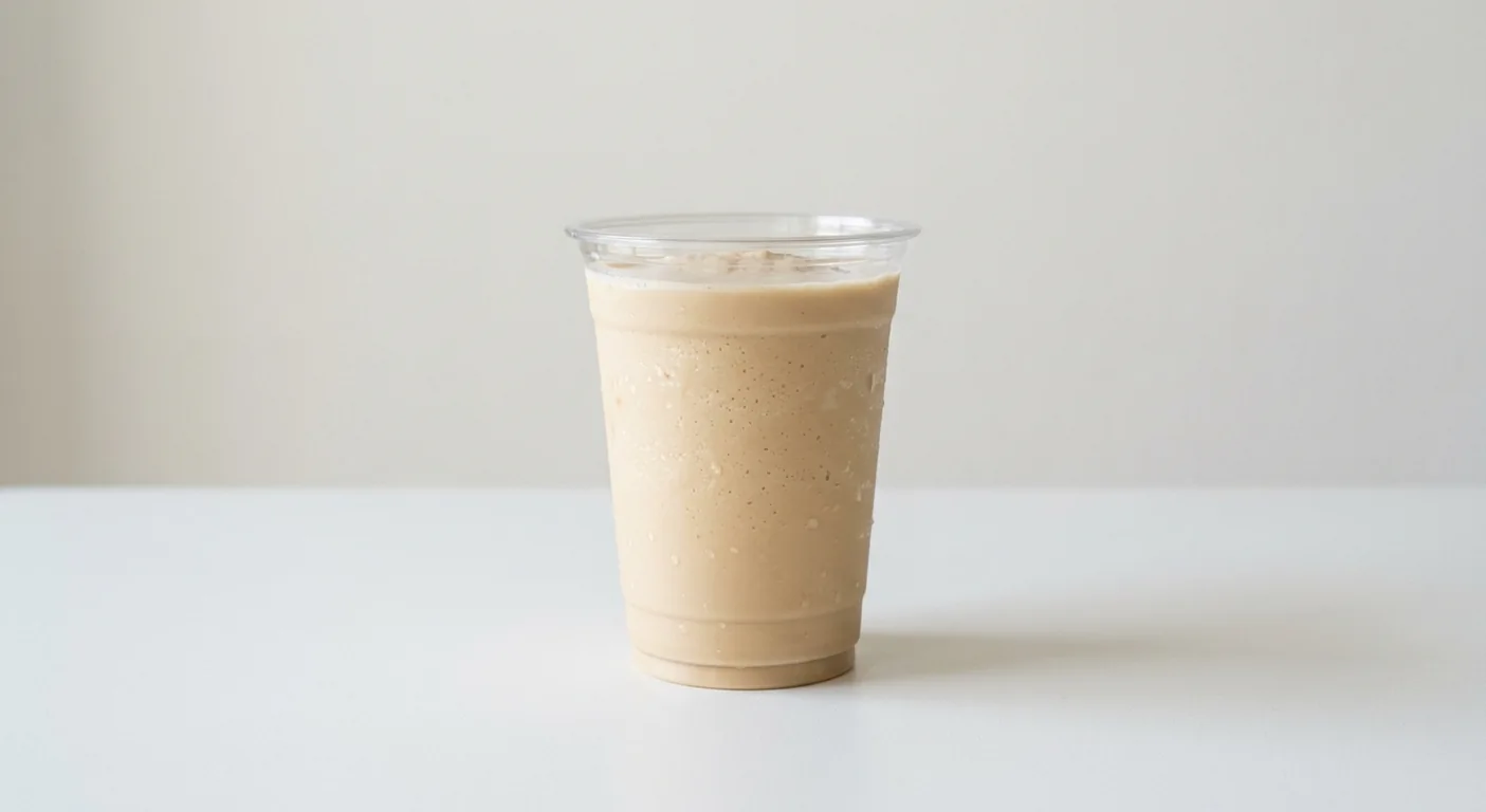 Caffè Nero Frappe Latte (Coconut Milk), blended iced coffee frappé in a clear cup, nutrition and calories