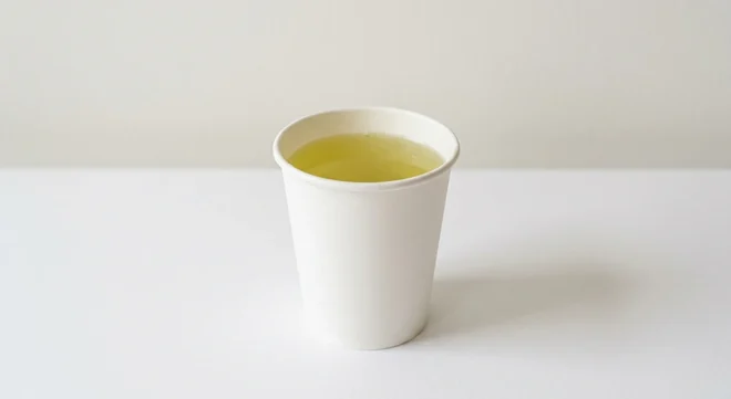 GAIL's Green Tea, green tea in a plain white paper cup, nutrition and calories