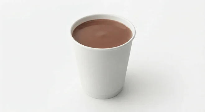 GAIL's Hot Chocolate 75%, hot chocolate in a plain white paper cup, nutrition and calories