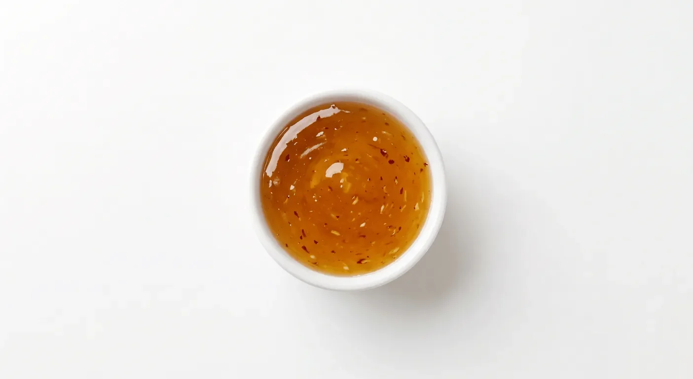 Pizza Hut Hot Honey Dip, hot honey dip in a small white pot, nutrition and calories