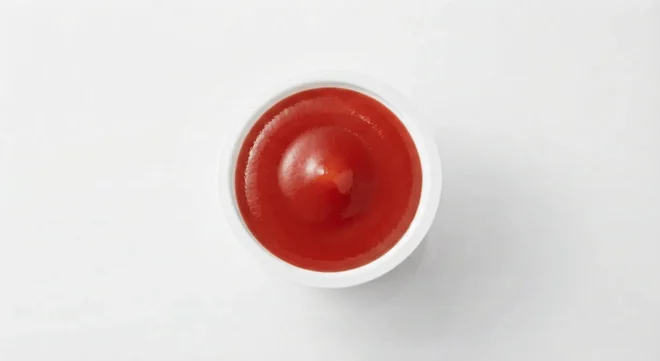 Pizza Hut Ketchup Dip Pot, tomato ketchup in a small white pot, nutrition and calories