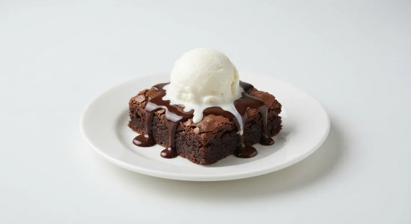 Pizza Hut Hot Chocolate Brownie, warm chocolate brownie with chocolate sauce and vanilla ice cream, nutrition and calories