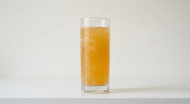 Pret A Manger Pret's Sparkling Ginger Beer, sparkling ginger beer in a clear glass, nutrition and calories