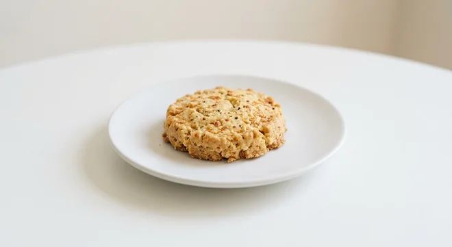 GAIL's Parmesan Biscuit, round parmesan biscuit on a white plate, nutrition and calories