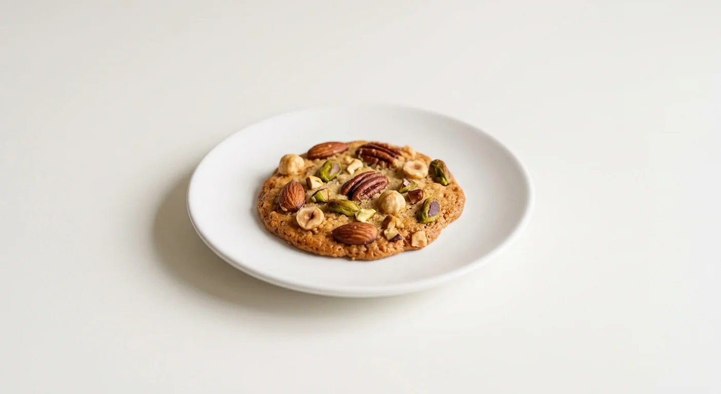 GAIL's Nut Biscuits, thin crisp nut biscuit on a white plate, nutrition and calories