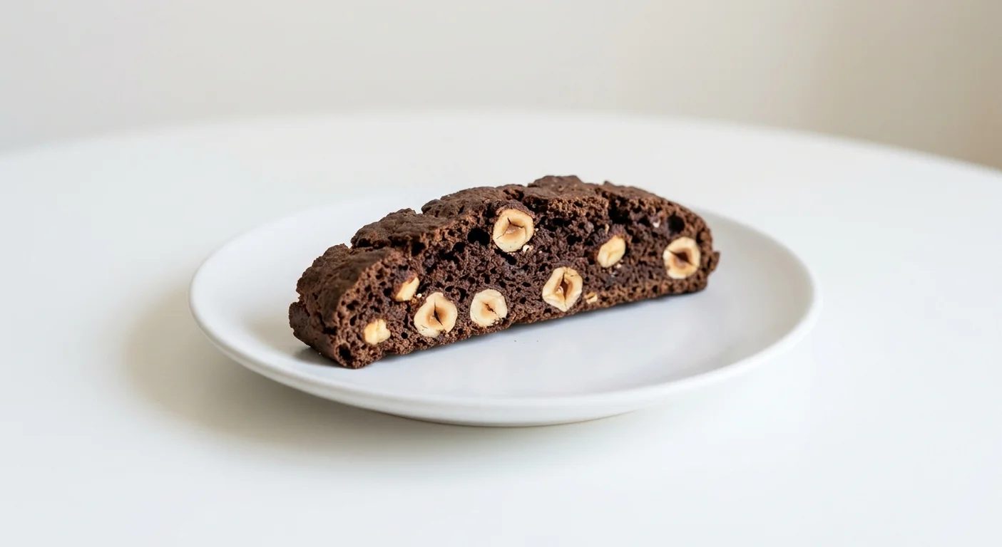 GAIL's Chocolate and Hazelnut Biscotti, chocolate and hazelnut biscotti on a white plate, nutrition and calories