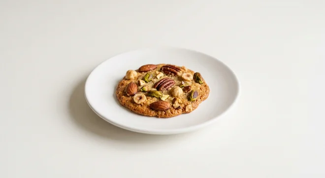GAIL's Nut Biscuits, thin crisp nut biscuit on a white plate, nutrition and calories