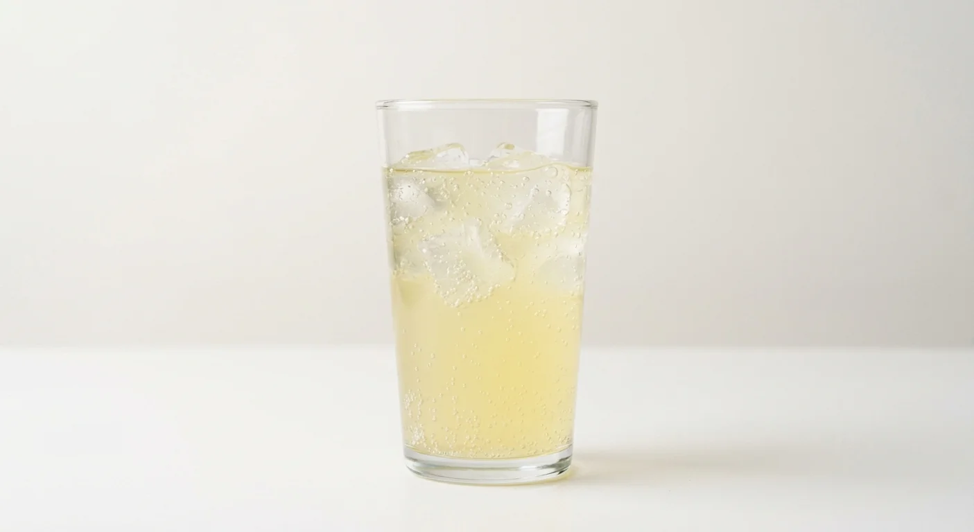 GAIL's Rapscallion Burnt Lemon, pale hazy lemon soda over ice in a clear glass, nutrition and calories